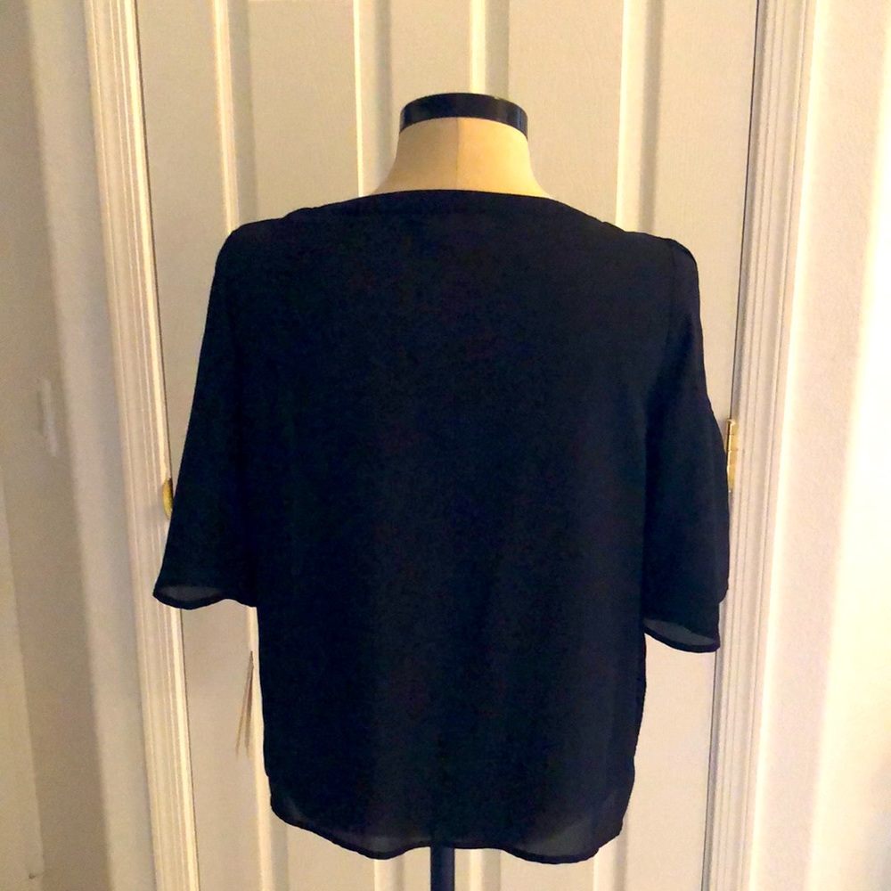 Black Embellished Top by hollywould Size L - Picture 2 of 11